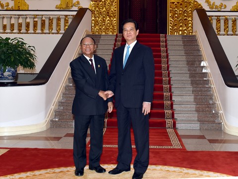 Thủ tướng Nguyễn Tấn Dũng tiếp Đoàn Chủ tịch Quốc hội Campuchia  - ảnh 1